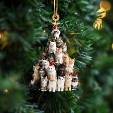 Christmas Cat Tree Ornament, Funny Cats Ornament, Christmas Gifts, Pets Ornament picture