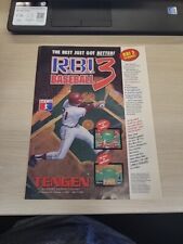 1991 Vintage Print Ad RBI 3 Baseball Tengen Atari Games Major League Players  picture