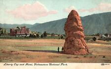 Vintage Postcard Liberty Cap & Hotel Building Yellowstone National Park Wyoming picture