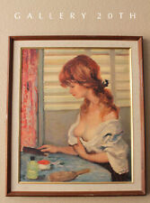 RARE MID CENTURY MODERN MARCEL DYF PRINT GIRL BOUDOIR WALL ART 1950'S FRENCH picture