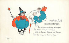 Weaver Halloween Postcard Witch Fairy Elf Angel Magic Wand Ser 2399 #8 picture