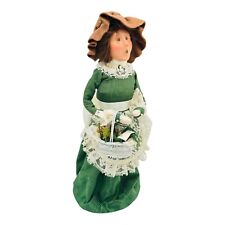 Byers Choice Christmas Victorian Caroler  W/ Post Cards Poinsettias Basket RARE picture