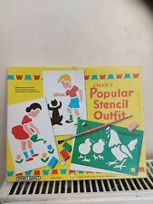 VINTAGE SPEAR'S GAMES 'COMPLETE STENCIL OUTFIT' CREATIVE TOY - 1960'S picture