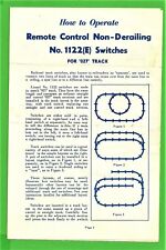 VTG 1958 Lionel 1122E Remote Control Non-Derailing Switches Form 1122-229 2-58 picture