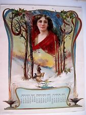 Gorgeous 1907 Calender w Pictures of Stunningly Beautiful Women for Each Season* picture