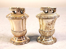 Vintage Pair Ronson Mayfair Table Lighters Silver Plated picture