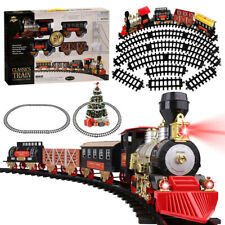 20 Pcs Large Classic Holiday Christmas Tree Train Set with Sounds Lights Smoke picture
