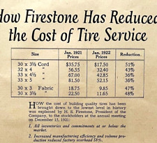 1922 Firestone Tires Services XL Advertisement Automobilia Ephemera 14 x 10.5