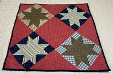 Vintage Antique Patchwork Quilt Large Table Topper, Star, Early Calicos, Pink picture
