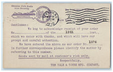 1910 The Yale & Towne Mfg. Company Receipt New York City NY Postal Card picture