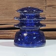 Vintage Glass Insulator Stained Cobalt Blue With Stars Decorative Glass Antique  picture