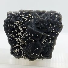 Rare Black Fluorite & cerussite large natural cubic Raw black fluorite Crystal picture