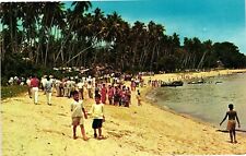 Seaside Malacca Gathering Of Malay Un-Posted C1950 Vintage Postcard picture