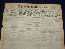 1918 APRIL 5 NEW YORK TIMES - AMERICANS IN NEW SECTOR NEAR VERDUN - NT 8202 picture