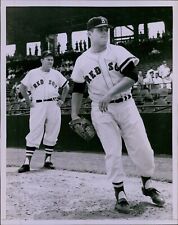 LG802 1955 Orig Photo MIKE PINKY HIGGINS FRANK BAUMANN Boston Red Sox Baseball picture