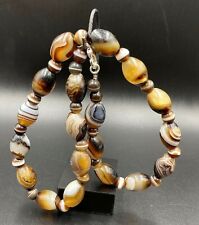 Vintage Himalayan Antique Banded Agate Beads Late 19 Century Jewelry Necklace picture