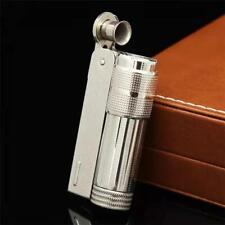 Men Vintage Lighter Stainless Steel Old Style Gasoline Refillable Oil Windproof picture