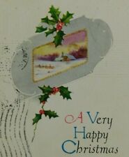 A Very Happy Christmas Written Posted Divided Back Vintage Postcard picture