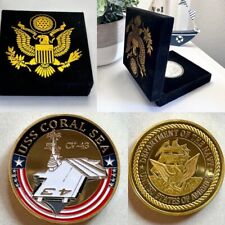 US NAVY - USS CORAL SEA  CV-43 Challenge Coin With Special Velvet Case picture