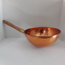 Vintage Copper Zabaglione Pot ~ Round-Bottom Whipping Bowl ~ Wood Handle ~ 9