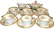Noritake M China Japan Diana Tea Set 6 Cups/Saucers 6 Creamer & Sugar Bowl w/Lid picture