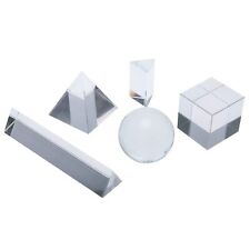 5Pcs K9 Optical Crystal Photography Prism Set ,Crystal Cube, Triangular Prism picture