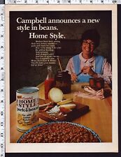 1969 Vintage Print Ad Campbell's Home Style Pork & Beans picture