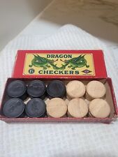Vintage Coca Cola 1940's Dragon Checkers, Wood in The Box. Made in USA Very Cool picture
