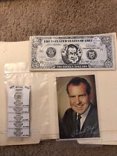 Old Vintage Richard Nixon Lot Commemorative Funny Joke Cash picture