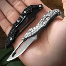 Mini Mechanical Folding Knife Hunting Survival Camping Combat CNC 5Cr13MoV Steel picture