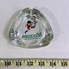 Mexican Ashtray Glass Mexico 86 Soccer World Cup Mascot 3 3/4
