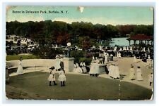 1916 Girls Dressed in White, Delaware Park, Buffalo New York NY Postcard picture