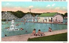 Vintage Postcard 1958 Swimming Pool and Filtration Plant Buckeye Lake Ohio OH picture