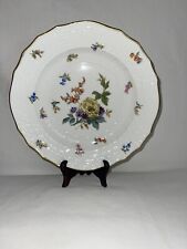 Vtg Marked Meissen Scalloped Plate Hand-Paint Flowers & Gold Border picture