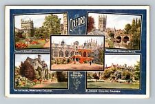 Oxford UK-United Kingdom Trinity Worcester St. John's Colleges, Vintage Postcard picture