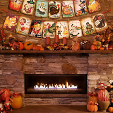Thanksgiving Decorations Vintage Happy Thanksgiving Banner Turkey Pumpkin Garlan picture