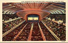 Vtg Cleveland Ohio OH Interior of the Public Auditorium 1930s Linen Postcard picture