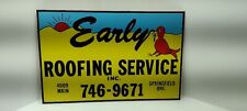 Vintage Original Roofing  Construction Sign-Decal Over Wood Oregon-Early Bird picture