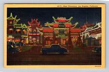 Los Angeles CA-California, New Chinatown, Antique Vintage Souvenir Postcard picture