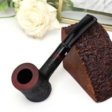 Briar Wooden Tobacco Pipe Sandblasted Poker Pipe Handcrafted 9mm Smoking Pipe picture