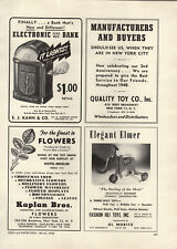 1948 PAPER AD Kahn Electric Toy Juke Box Bank Meldon Bros Toy Police Pistol picture