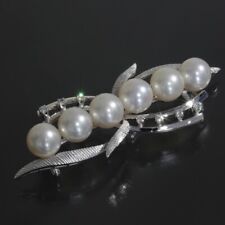 MIKIMOTO K14WG about 8mm 6P Akoya Pearl & Diamond Obidome Authentic Used picture
