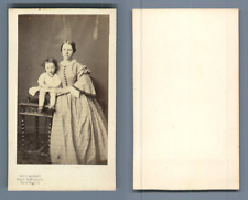 Mouret, Paris, Mother & Child Vintage CDV Albumen Business Card CDV, t picture