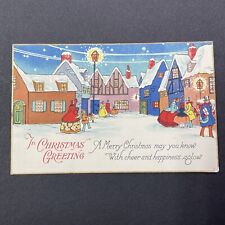 Antique 1931 Christmas Cartoon Comic Postcard Lascelles Quebec With Stamp V2389 picture