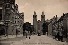 Netherlands Arnhem Walburgstraat met St. Walburgiskerk Vintage Postcard 09.00 picture