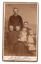 ANTIQUE CDV CIRCA 1880s J.A. KINDBLOM FAMILY OF SIX DETAILED UNNYARD SWEDEN picture