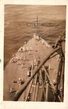 Vintage Postcard 1920's Battleship Military US  Navy Shipmen RPPC at Sea picture