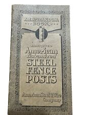 1920 American Galvanized Steel Fence Posts Memorandum Book Calendar Harlie Adam picture