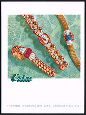 1940s Vintage Eska Womens Watch Fashion Jewelry Mid Century Color Art Print Ad c picture