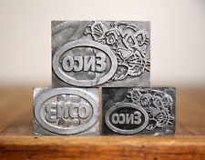 Vintage Enco Gas Pump Oil Station Exxon Tiger Esso Letterpress block typeset picture
